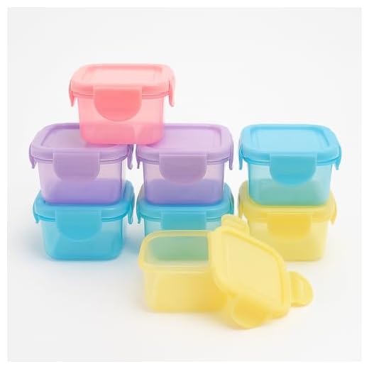 Kit 8 Mini Potes Plásticos Coloridos 150ml com Tampa Hermética e Trava Fácil – Ideais para Temperos, Lanches, Papinhas, Frutas, Molhos e Organização da Geladeira ou Lanheiras