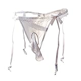 Material: 90% poliéster Générique Tirantes Ropa interior con Bragas de Gasa Sexy para Hombres Ropa Interior Lencería Bragas íntimas Mono Sexy, blanco, Talla única