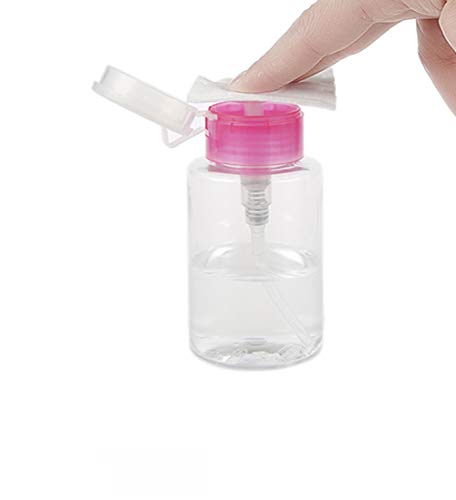 Constore 4 Packs Push Down Dispenser Bottle 150Ml(5Oz) Empty Plastic Pump Dispenser Bottle For Nail Polish Remover Makeup Remover And Alcohol #TOP2