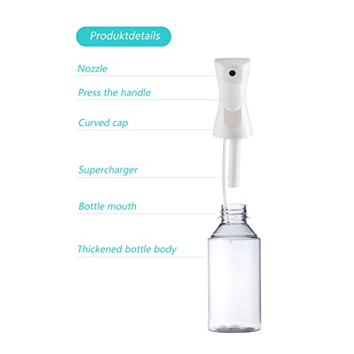 Foto von SERKER Sprühflasche Haar, 200ml schwarze Sprühflasche Vernebler Sprühflasche Haar Werkzeug Wassersprüher für Friseur Zubehör (schwarz)