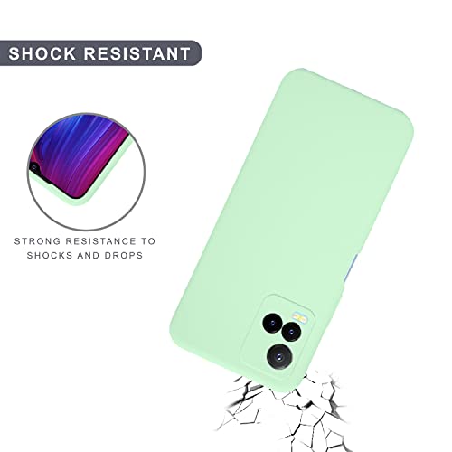 Image of SPRIG Compatible with VIVO Y33s Phone Liquid Silicone Cover Premium Back Cover Drop Tested Shock Proof Mobile Case for Men, Women, Boys and Girls with Camera Protection (Mint Green)