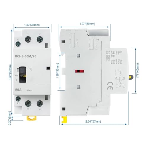 Contacteur manuel 50A pour automatiser le chauffage de la maison avec bobine AC 24V - 3