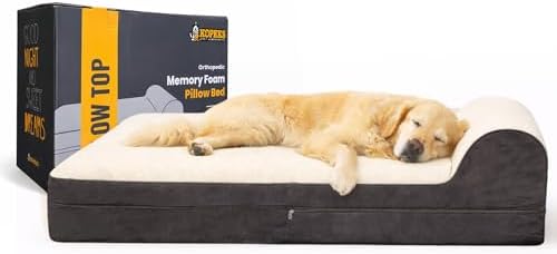 KOPEKS Jumbo Orthopedic Dog Bed - 7-inch Thick Memory Foam Pet Be...