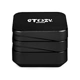 STEEZY® 4+1 | Medical Herb Grinder | Abriebfrei | Steck- & Schienensystem | CNC-gefräste Aluminiumlegierung | Monolith Mahlwerk | two sieves | 63mm | eckig | square | 4-teilig (Black Pearl)