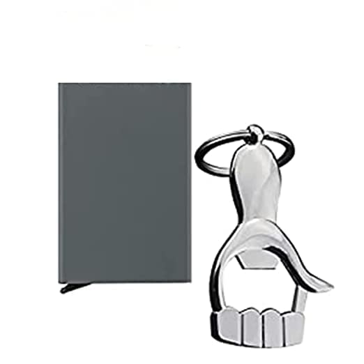 stealodeal Grey Pop-up Metal Debit/Credit Card Holder with Bottle Opener Keychain Unisex (Combo of 2)-picture-38