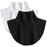 GOEDCH 2 Stück Krageneinsatz Damen: Rollkrageneinsatz, Warm Blusenkragen Einsatz, Einsteckkragen Warme Rollkragen für Damen Gefälligkeiten Formelle Kleidung Blusen Pullover(Weiß+Schwarz)