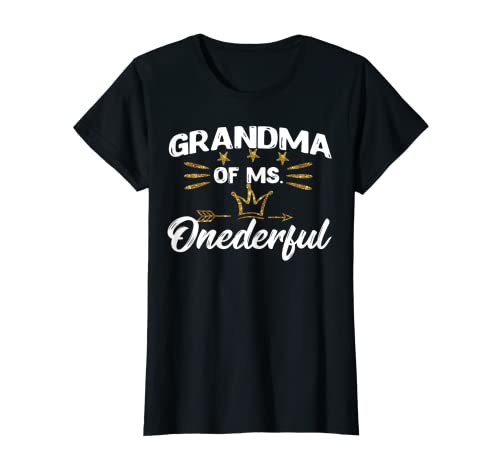 La abuela de la Sra.Onederful Maravillosa Diversión Primer cumpleaños chica Camiseta