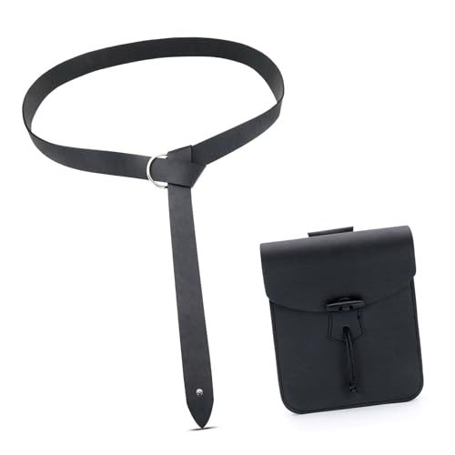 Sac banane portefeuille et ceinture en cuir pour ranger ses affaires en costume de chevalier