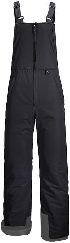 Bib Pant, Women's & Unisex Waterproof Ski & Snowboard Overalls, Adjustable Fit, Breathable, Durable (S,black)