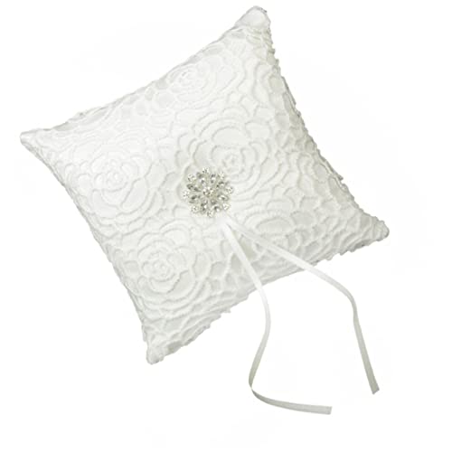 Cabilock Almohada De Anillo De Seda con Leche Romántico Cojín De Anillo De Bodas Pequeño Chicas Durmiendo Almohada De Anillo Floral