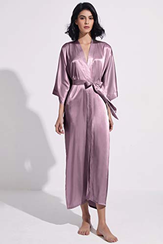 Image of PRODESIGN Satin Kimono Robe Women Long Silky Kimono Bathrobe Sleepwear Wedding Bridesmaid Robe