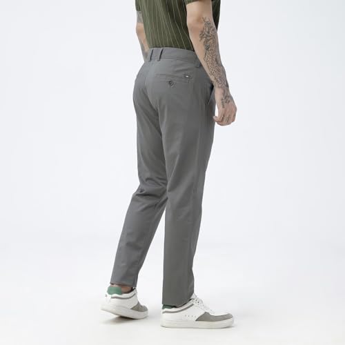 Image of BASICS Premium Cotton Stretch Formal Trousers for Men | Office Pants