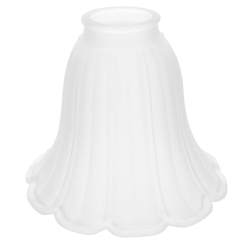 Image of UKCOCO Floral Glass Lampshade Replacement Tulip Lamp Shade for Chandelier Table Lamps Ceiling Light Fixtures Vintage Light Cover 5.70 X 5.51 X 4.92 in 1 Piece