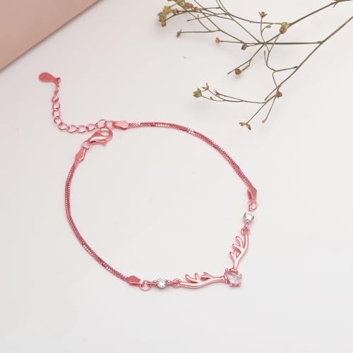 GIVA 925 Silver Deer Heart Bracelet, Adjustable | Gifts for Women and Girls | With Certificate of Authenticity and 925 Stamp | 6 Months Warranty* - Image 4