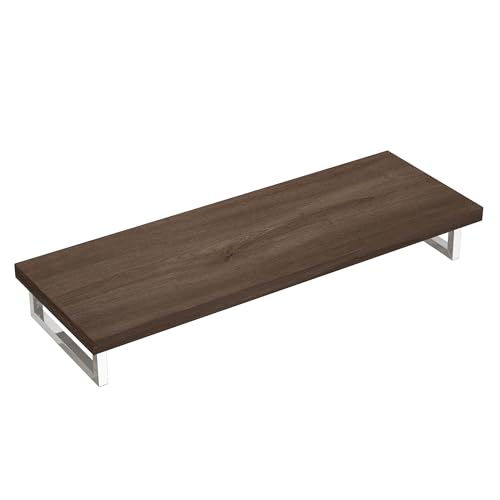 Doporro Mensola Sospesa Porta Lavabo 45X140 Cm In Legno Marrone, Consolle Da Parete Per Lavabo Da Appoggio, Mobile Da Bagno Con Staffe Platte01
