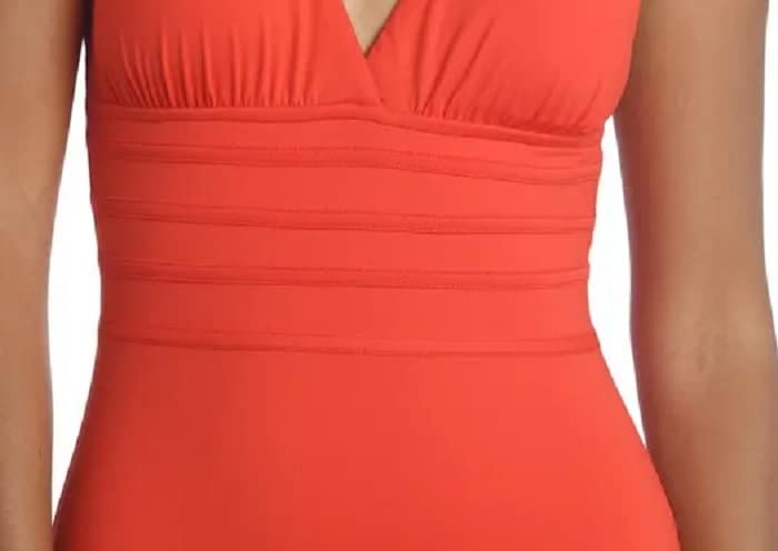 Image of La Blanca Women's Island Goddess Deep-V Strappy Back Mio One Piece Swimsuit with Tummy Toner