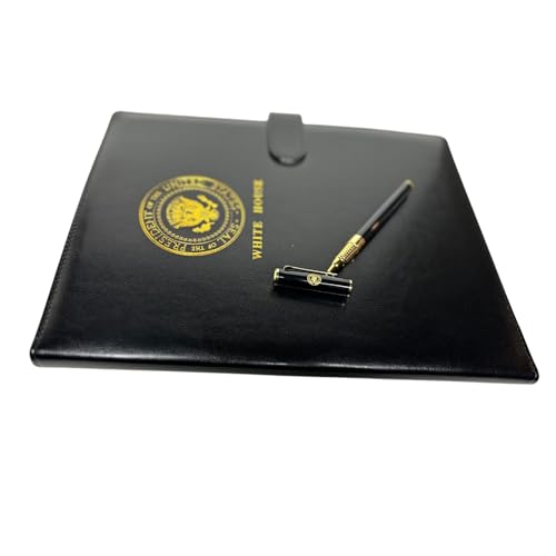 White House Presidential Inspired Leather Notebook with Pen Set –