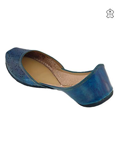 Image of Fulkari Women Cutwork Casual Genuine Soft Leather Jutis | Bite and Pinch Free Juttis | Punjabi Jutti | Girl's Office Flat Ladies Mojari | dailywear Ethnic Juti |