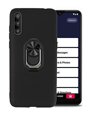 for Jitterbug Smart 3 Case, Lively Smart Phone Case,Shock Protective Kickstand 360 Ring Holder Defender Back Phone Cover Case for Jitterbug Smart 3 -Red