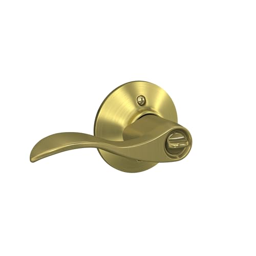 Image of SCHLAGE Accent Lever Keyed Entry Lock in Satin Brass - F51A ACC 608