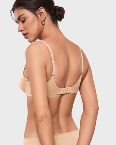 Image of INLYRIC Women's Mesh Balconette Bra Unlined | Ultra-soft, Unlined, Underwire, Light Support, No Padding, Semi-sheer, Demi, Seamless Look, Sexy, Supportive Comfortable