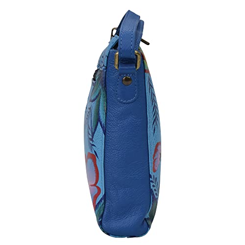 Image of Anna by Anuschka Women's Hand-painted Women's Genuine Leather Slim Medium Crossbody