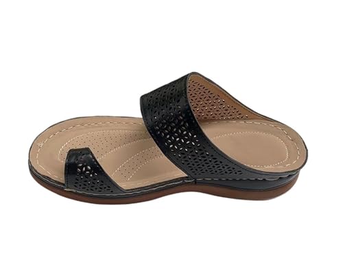 High heeled sandals Summer hollow toe flat heel solid color casual sandals for women