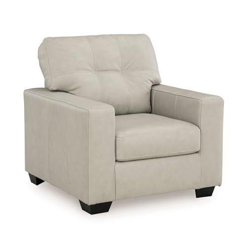Image of Signature Design by Ashley Santorine Beige Leather Accent Chair, Bone