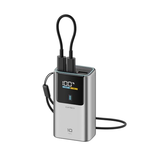 CUKTECH 10 Mini Power Bank Mini 10000mAh(2S1P) 55W Powerbank Ricarica Rapida Caricatore Portatile LED Display, Batteria Esterna per iPhone 17 16 15 14 13 Pro Max/AirPods//Samsung/Xiaomi
