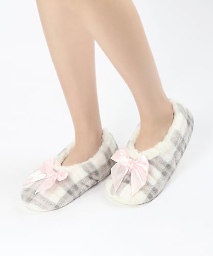 Image of Keyela Women Cozy Warm Slipper Socks, Non Slip Gripper Indoor House Socks | Soft warm cozy fabric, gripper anti-slip bottom for bedroom, lounge and all indoor daily use
