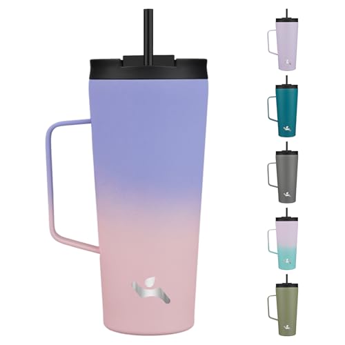 Image of Konokyo 22 oz Insulated Tumbler with Handle & Straw, Stainless Steel Mug