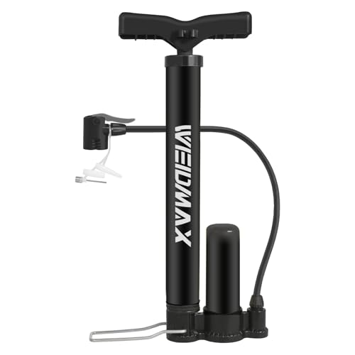 WEIDMAX Mini Bomba de Bicicleta, Bomba de Piso Portátil para Bicicleta con válvula Presta y Schrader, Bomba de Aire de Pie de Bicicleta, Hinchador Bicicleta para Neumáticos de Bicicleta, etc.