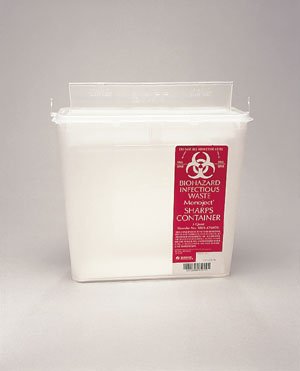 142020 Wall Mounted Sharps Container, 5 Qt, Clear (Pack of 20)