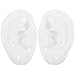 POPETPOP Silicone Ear Model, Soft Earmold Ear Displays for Earrings, Acupuncture, Jewelry, Audio Music Recording, Study Practice Teaching Tool Props (White)