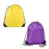 【Contenido del producto】Recibirás 1 bolsa amarilla con cordón, 1 bolsa morada con cordón, un total de 2 mochilas para tu reemplazo. El tamaño es de 34*42 cm para satisfacer sus necesidades de capacidad.