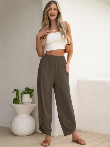 Image of ANRABESS Womens Wide Leg Palazzo Capri Barrel Pants