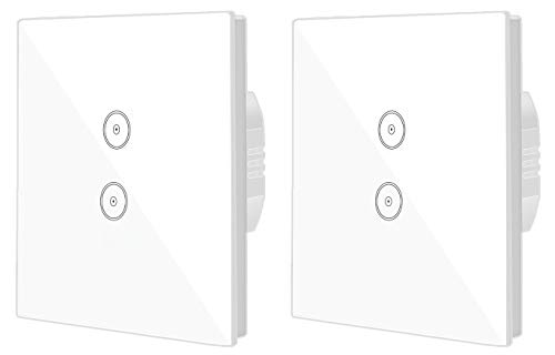 Jinvoo Smart WiFi Wandlichtschalter Glasscheibe, Touchscreen-Schalter, Drahtlose Fernbedienung von Mobile APP überall, Timing-Funktion, kein Hub erforderlich, kompatibel mit Alexa