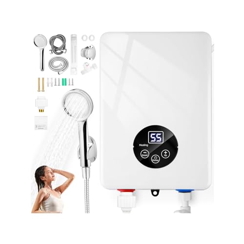 Opiniones de Calentador Electrico Instantaneo - los más vendidos. 43 Calentador de Agua Electrico, Boiler Eléctrico Sin Tanque, Calentador de Agua Instantáneo con Rociador de Ducha, Pantalla Táctil de Ajuste Temp,Temperatura Ajustable para...