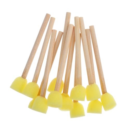 HOMSFOU 12Pcs Sponge Painting Brushes for DIY Art Paint Sponges with Handles for Crafts Home Decoration and Imaginative Projects