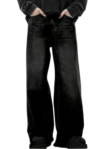 Image of Men's Black Wide Leg Baggy Denim Jeans