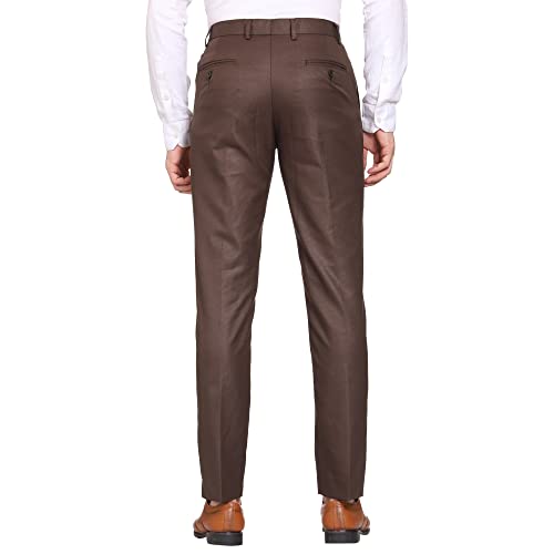 Image of MALENO Men's Diamond Textured Regular Fit Trouser | Soft and Breathable Fabric | Trousers for Office, Party