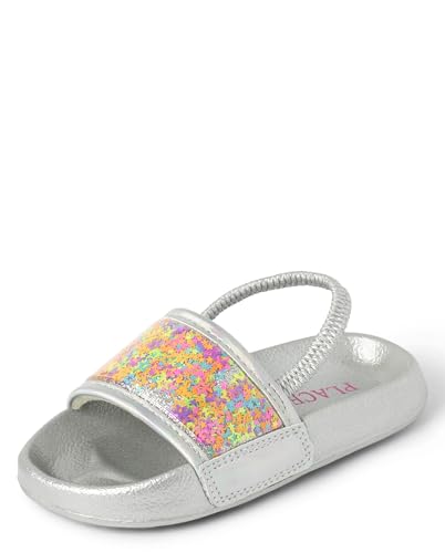 Image of The Children's Place Baby Girls' And Toddler Everyday Slide Sandals With Backstrap