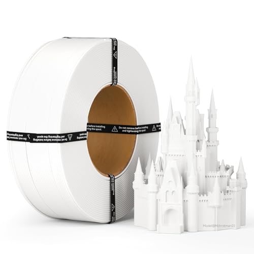 kexcelled PLA Refill Filament 1.75mm White Toughness Enhanced 3D Printer Material +/- 0.03mm 1kg Spool (2.2lbs) for FDM 