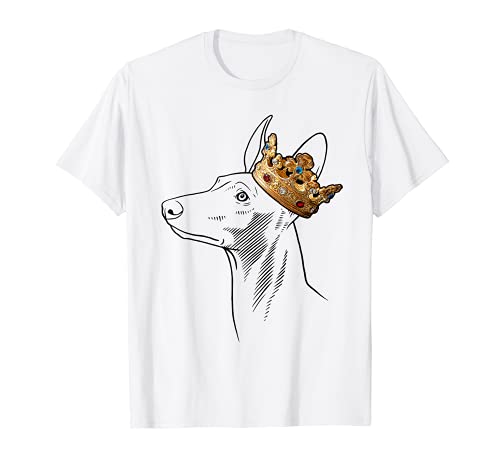 Pharaoh Hound Dog Wearing Crown T-Shirt, White