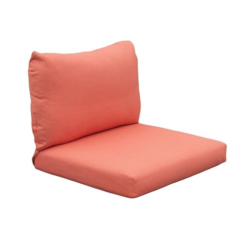 Image of Tommy Bahama Sunbrella Fabric 1-Piece Outdoor Knife Edge Deep Seat Lounge Chair Seat and Back Cushion Set, Bamboo Bay Mango