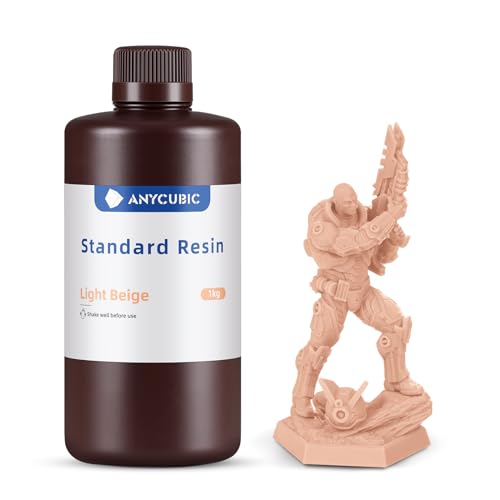 Image of ANYCUBIC 3D Printer Resin, 405nm SLA UV-Curing Resin with High Precision and Quick Curing & Excellent Fluidity for LCD 3D Printing (Light Beige, 1kg)