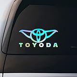 Toyoda Parody Sticker Vinyl Decal Notebook Car Window Laptop 8' x 3' | Holographic |