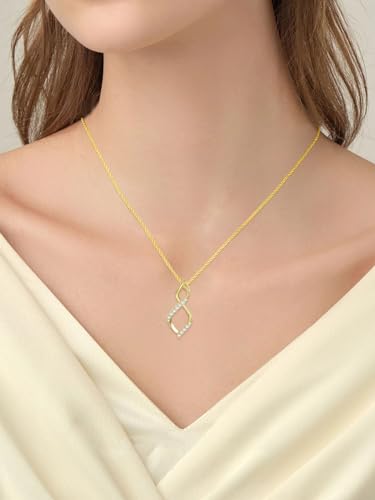 14K Solid Gold Infinity Necklace for Women Sunflower/Moissanite/Simulated Dimaond Infinity Pendant Necklaces Jewelry Gifts for Women Her Wife Daughter Christmas Anniversary Thanksgiving Birthday4