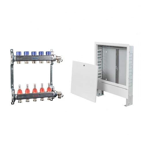 Fußbodenheizung Verteilerschrank Aufputz AP + Heizkreisverteiler SET Heizung Verteiler-Set AP-HKV HKV5AP4-5 Cover