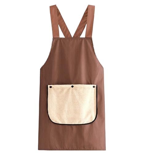 Delantal de cocina con toalla extraíble, delantal de cocina con bolsillo, para mujeres y hombres, camareros, técnicos de uñas, estilistas, artistas, hornear, jardinería, parrilla, caqui, Refer to